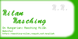 milan masching business card