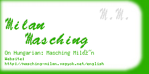 milan masching business card